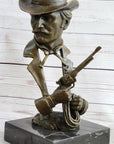 Wyatt Earp Wild West OK Corral Bronze Bust Sculpture Statue Western Art Decor
