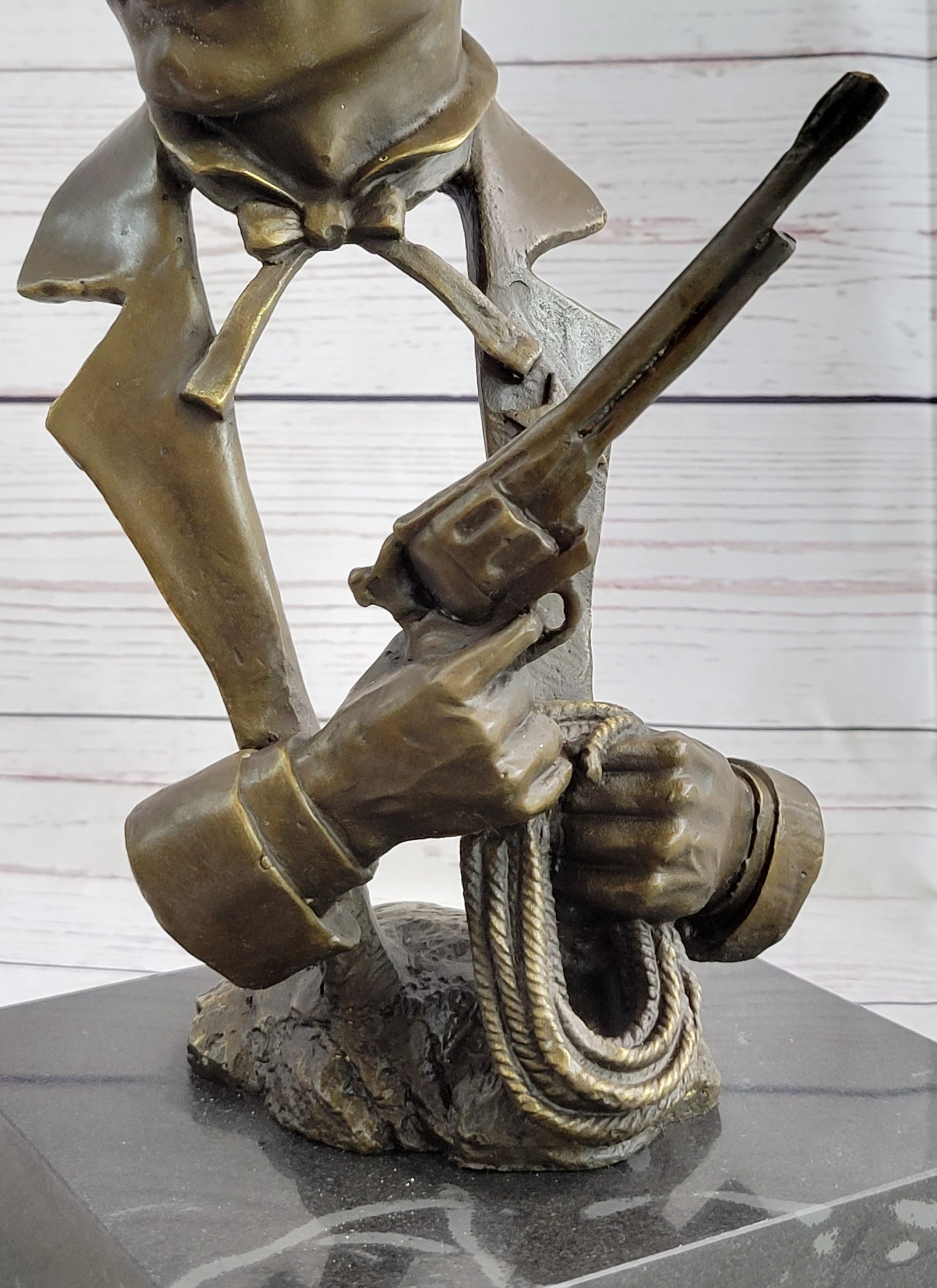 Wyatt Earp Wild West OK Corral Bronze Bust Sculpture Statue Western Art Decor