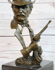 Wyatt Earp Wild West OK Corral Bronze Bust Sculpture Statue Western Art Decor