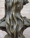 Hot Cast Bronze Bust Sculpture Statue of Native American Indian Man w/ Braided Hair