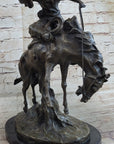 Western Decor Cowboy on Bucking Bronco Buster Horse Sculpture Statue
