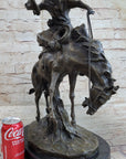 Western Decor Cowboy on Bucking Bronco Buster Horse Sculpture Statue
