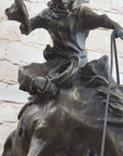 Western Decor Cowboy on Bucking Bronco Buster Horse Sculpture Statue