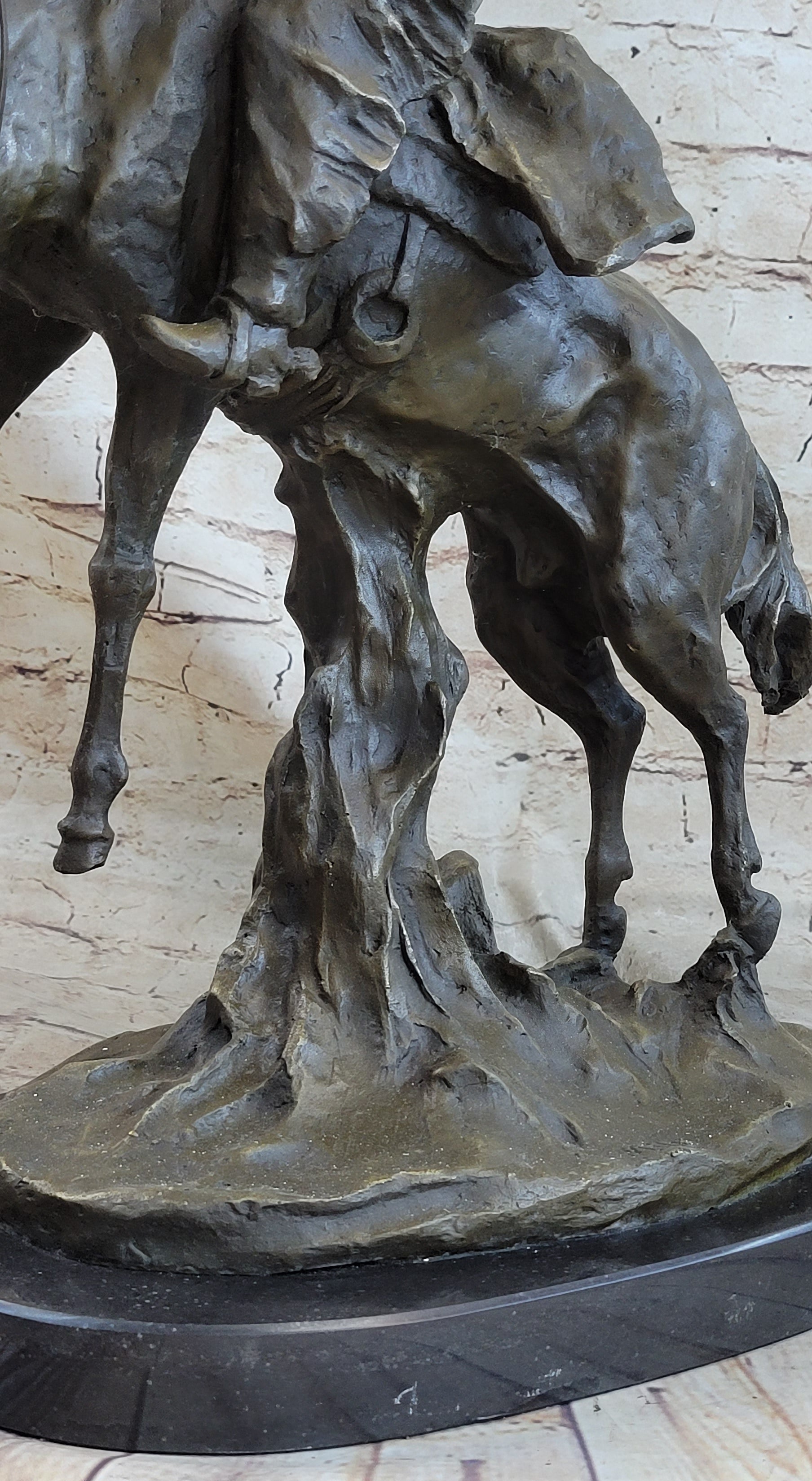 Western Decor Cowboy on Bucking Bronco Buster Horse Sculpture Statue