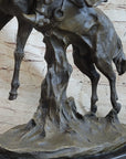 Western Decor Cowboy on Bucking Bronco Buster Horse Sculpture Statue