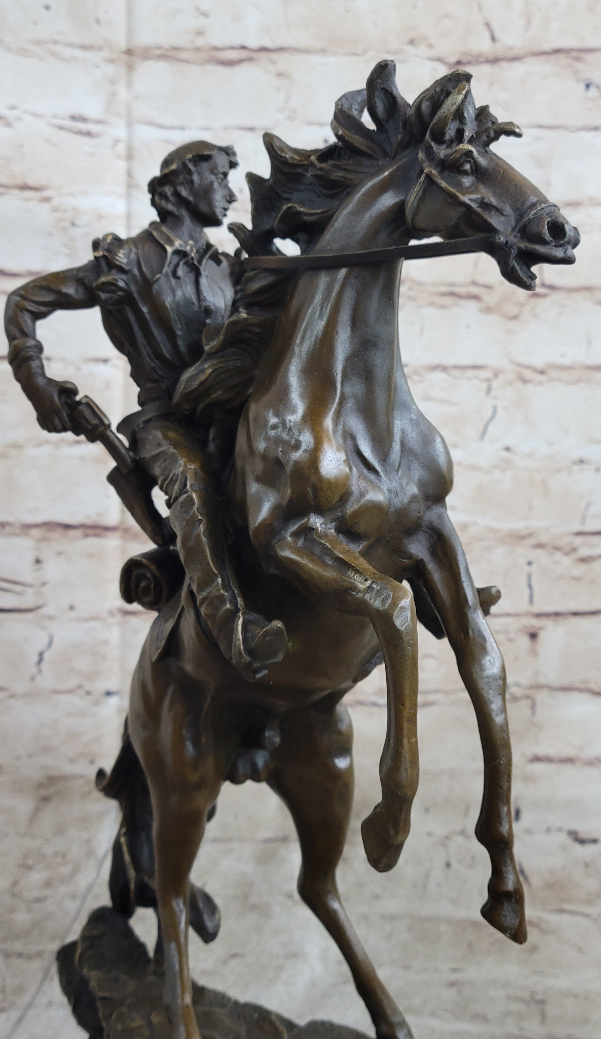 Large Original American Cowboy with Gun Sheriff Outlaw Western Art Bronze Statue