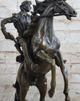 Large Original American Cowboy with Gun Sheriff Outlaw Western Art Bronze Statue
