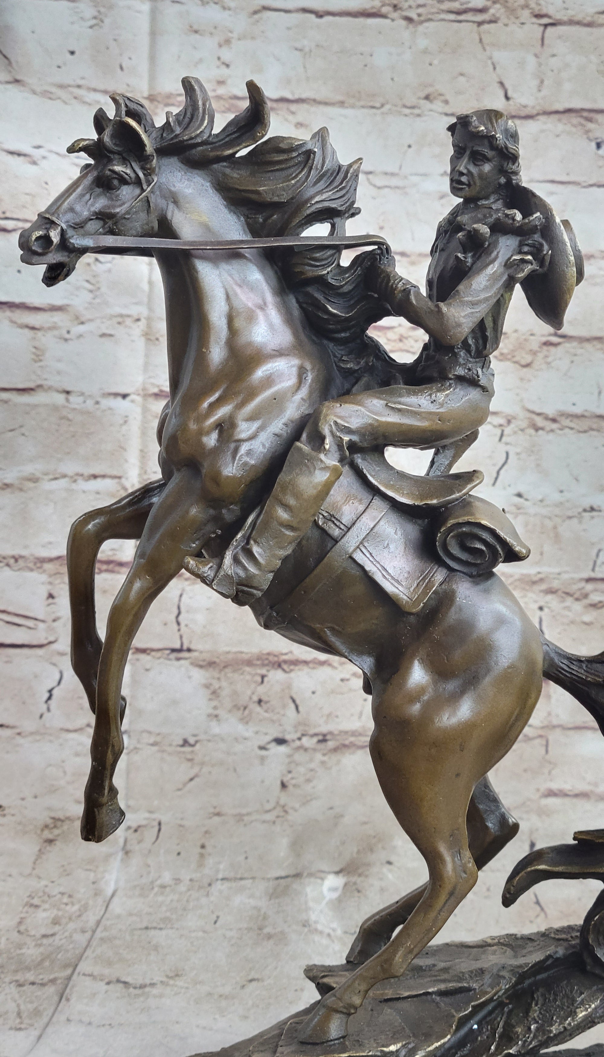 Large Original American Cowboy with Gun Sheriff Outlaw Western Art Bronze Statue