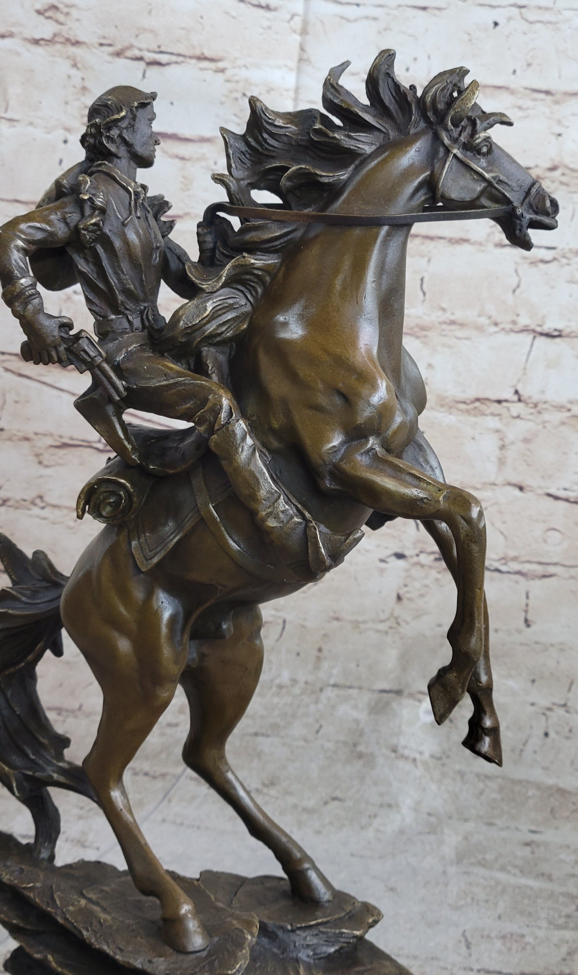Large Original American Cowboy with Gun Sheriff Outlaw Western Art Bronze Statue