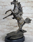 Country Western Wild West Cowboy Gunslinger on Horseback Bronze Sculpture Decor