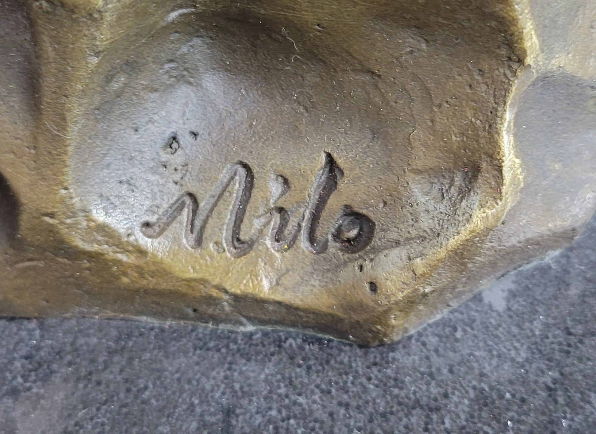 Native American Indian Chief Warrior in Bear Headdress Bonnet - Bronze Sculpture by Milo