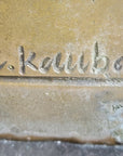 Carl Kauba Large American Warrior Bust Bronze Sculpture Marble Base Statue Decor