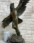Winged Native American Indian Eagle Bird Art Legend Shaman Bronze Marble Base