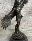 Winged Native American Indian Eagle Bird Art Legend Shaman Bronze Marble Base