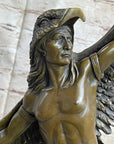 Winged Native American Indian Eagle Bird Art Legend Shaman Bronze Marble Base