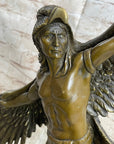 Winged Native American Indian Eagle Bird Art Legend Shaman Bronze Marble Base