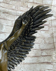 Winged Native American Indian Eagle Bird Art Legend Shaman Bronze Marble Base
