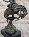 Bronco Buster Bronze Sculpture 100% Real Bronze Western Art Figurine Remington