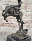 Bronco Buster Bronze Sculpture 100% Real Bronze Western Art Figurine Remington