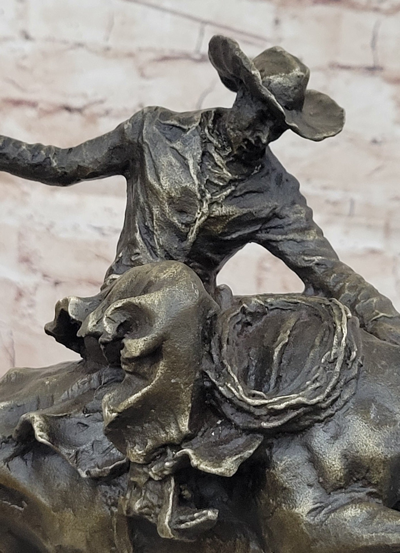 Bronco Buster Bronze Sculpture 100% Real Bronze Western Art Figurine Remington