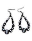 Penny Navajo Style Bead Dangle Fashion Earrings - Silver