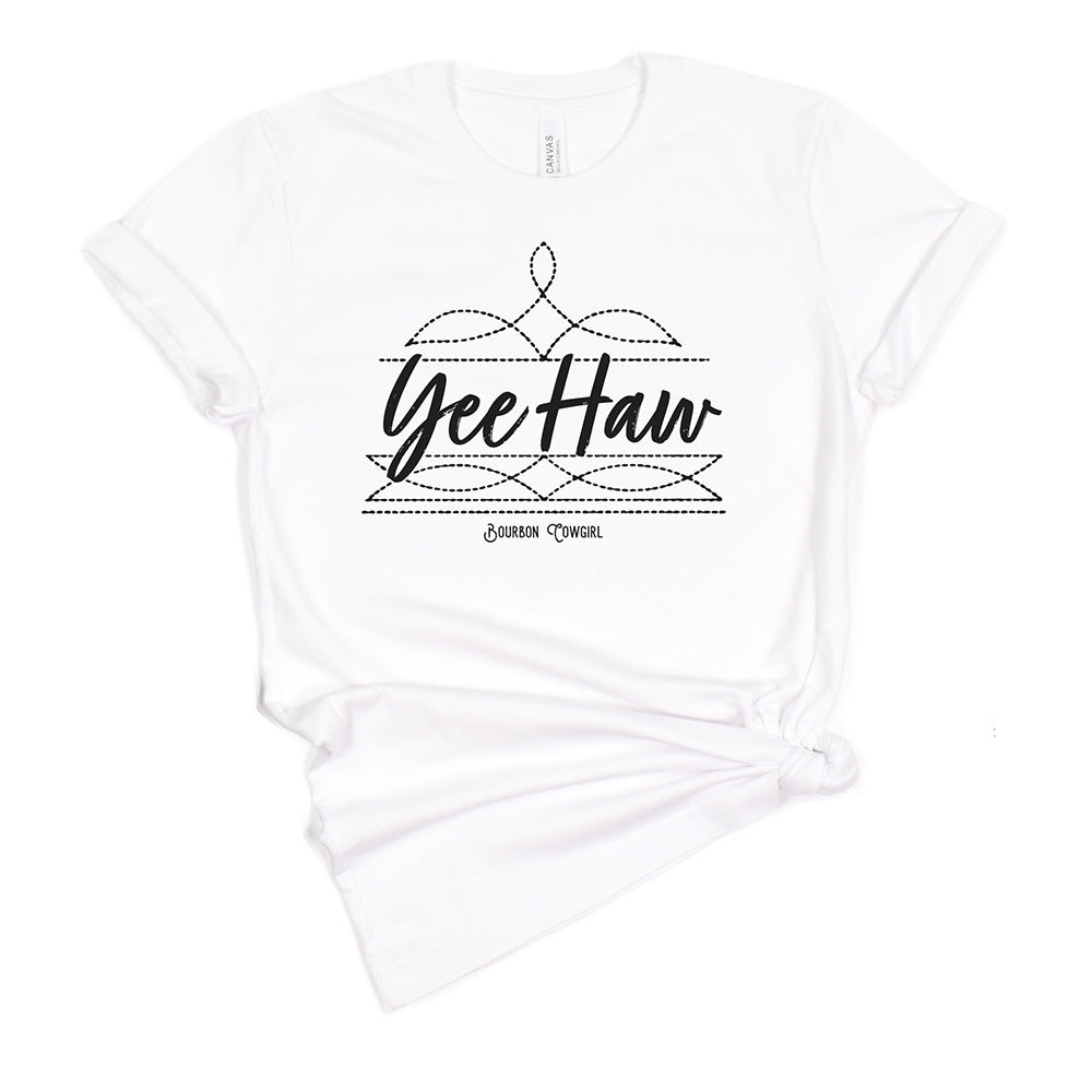 Boot Stitch Yee Haw T-Shirt Bourbon Cowgirl