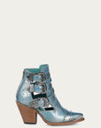 Z2028 - WOMEN'S SKY-BLUE METALIZED STRAPS AND STUDS POINTED TOE SHOE