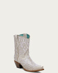 Z5344 - WOMEN'S EMBROIDERY BONE ANKLE SNIP TOE COWBOY BOOT