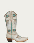 Z5410 - WOMEN'S WOVEN EAGLE TURQUOISE EMBROIDERY SNIP TOE COWBOY BOOT