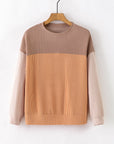Colorblock Ribbed Long Sleeve Top
