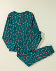 Christmas Candy Cane Top and Pants Lounge Set