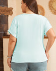 Jaycee Plus Size Textured Henley T Shirt