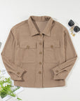 Textured Button-Up Chest Pocket Shacket