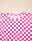 Checkerboard T Shirt and High Waist Skorts Set