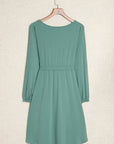 Julianna Button Up High Waist Long Sleeve Dress
