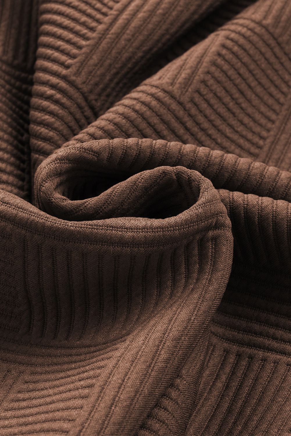 Textured Long Sleeve Top and Drawstring Shorts Set