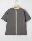 Lace Bow Raw Edge T-Shirt
