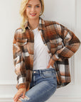Plaid Flap Chest Pockets Shacket