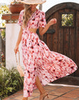 Eve Flutter Sleeve Cutout Long Dress
