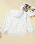 Plus Size Floral Long Sleeve Hoodie