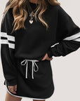 Varsity Stripe Pullover and Mini Skirt Set