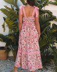Floral Lace Tied-Strap Empire Waist Maxi Dress