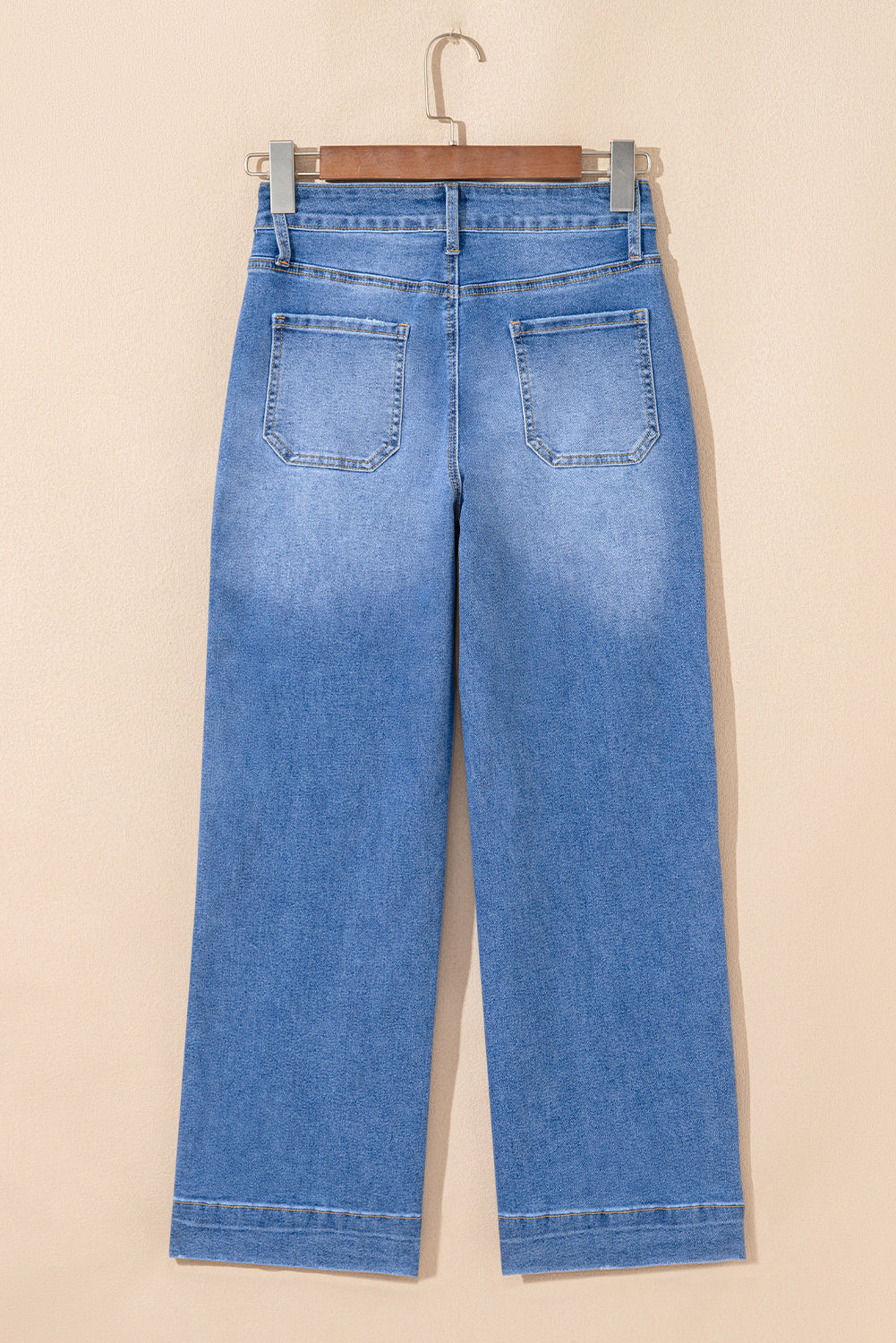 Denim High Rise Cropped Wide Leg Jeans