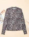 Leopard Mesh Long Sleeve Top