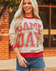 GAME DAY Varsity Stripe Crewneck Sweatshirt