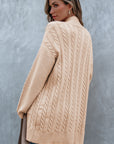 Jade Oversize Chunky Cable Knit Midi-length Cardigan