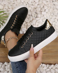 Harper Quilted Lace Up Sneakers