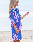 Ailany Flower Collar Button Front Loose Romper