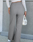 Solid Fleece-Lined Drawstring Waist Pants
