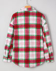 Plaid Flannel Buttoned Christmas Shacket
